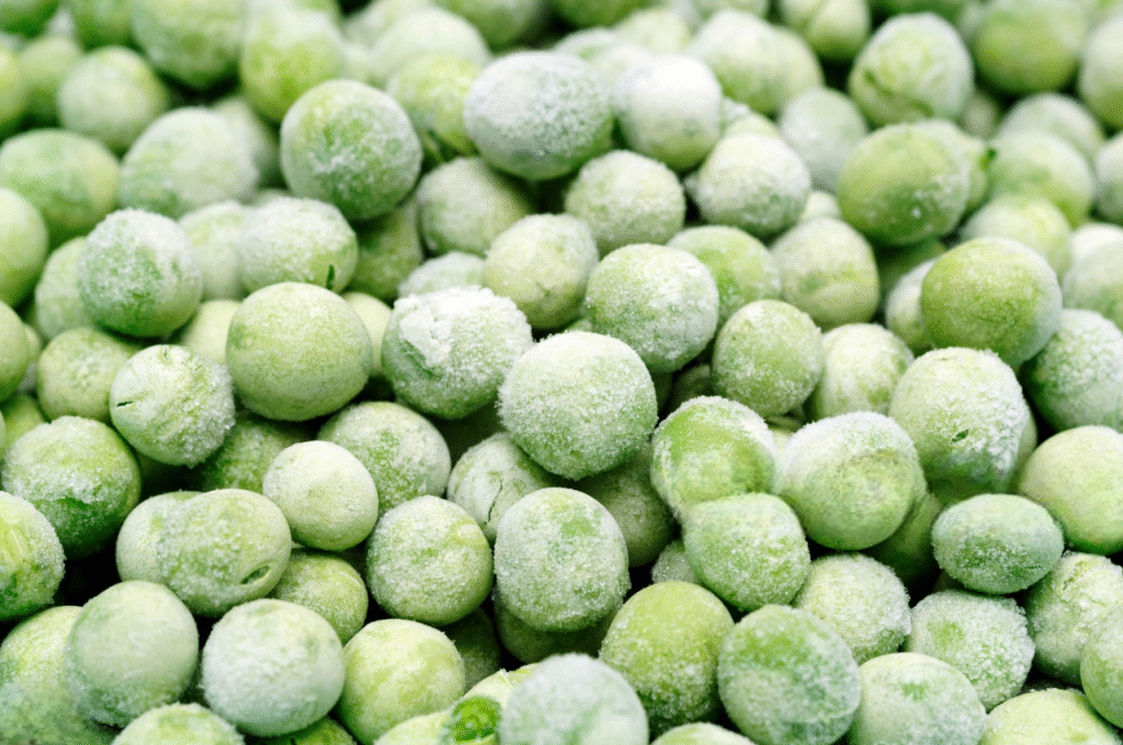 congelation des petit pois