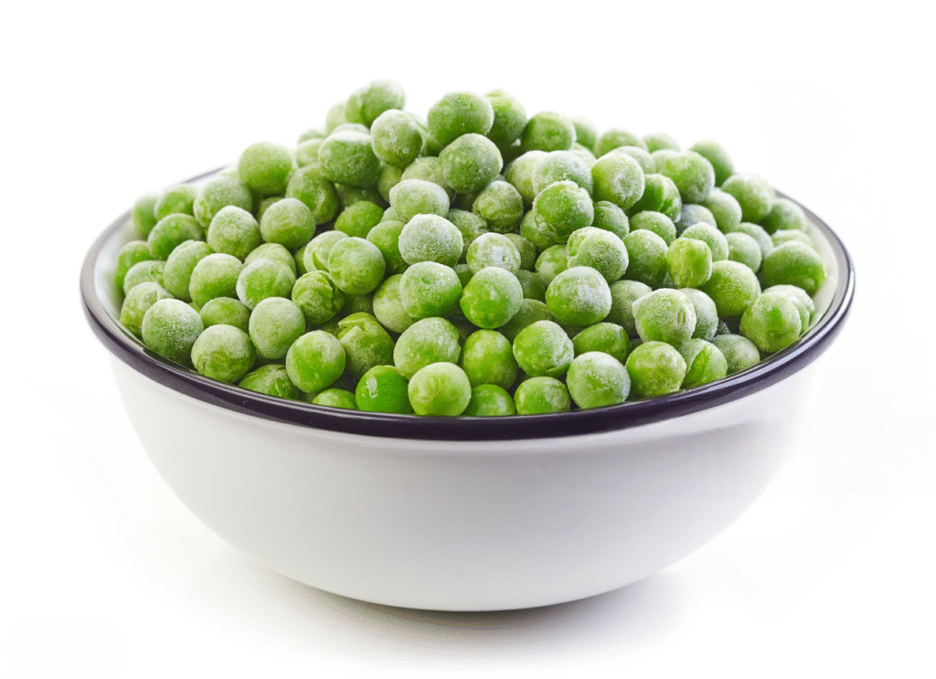 congelation des petit pois